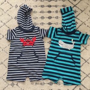 New Baby Toddler Boy Rompers with hoods 24 Months